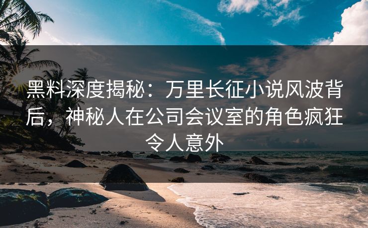 黑料深度揭秘：万里长征小说风波背后，神秘人在公司会议室的角色疯狂令人意外