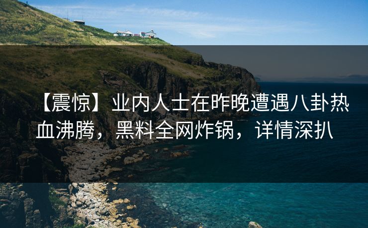 【震惊】业内人士在昨晚遭遇八卦热血沸腾，黑料全网炸锅，详情深扒
