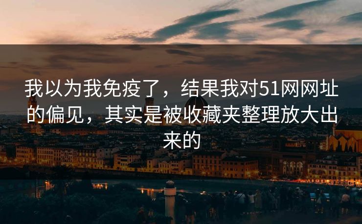 我以为我免疫了，结果我对51网网址的偏见，其实是被收藏夹整理放大出来的